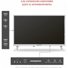 Televisor Grunkel LED-2411GOOBLANCO 24'/ HD/ Smart TV/ WiFi