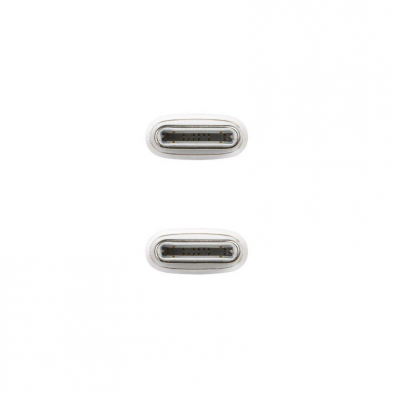 Cable USB 2.0 Tipo-C Nanocable 10.01.6001-CO/ USB Tipo-C Macho - USB Tipo-C Macho/ Hasta 60W/ 480Mbps/ 1m/ Blanco