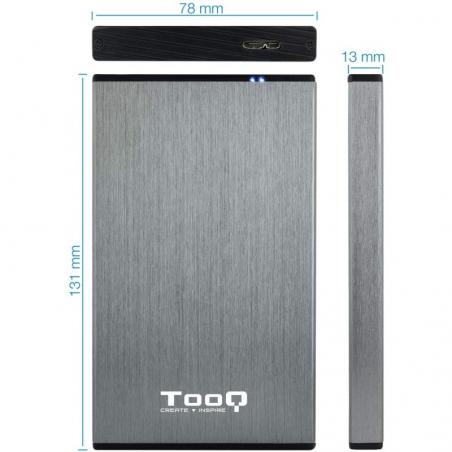 Caja Externa para Disco Duro de 2.5' TooQ TQE-2527G/ USB 3.1 - Imagen 3