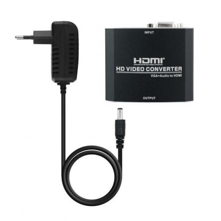 Adaptador Nanocable 10.16.2101-BK/ HDMI Hembra - VGA Hembra/ Jack 3.5 Hembra - Imagen 1