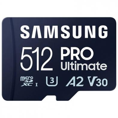 Tarjeta de Memoria Samsung Pro Ultimate 512GB microSD XC con Adaptador/ Clase 10/ 200MBs