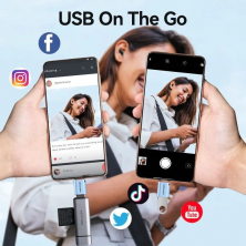 Adaptador OTG USB 3.1 Vention CUBH0/ USB Tipo-C Macho - USB Hembra/ Gris