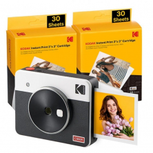 Cámara Digital Instantánea Kodak Mini Shot 3 Retro/ Tamaño Foto 3x3'/ Incluye 2x Papel Fotográfico/ Blanco