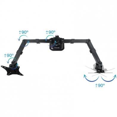 Soporte para 2 Monitores TooQ DB1802TN-B/ hasta 8kg