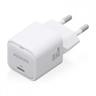 Cargador de Pared Aisens ASCH-30W1P018-W/ 1xUSB Tipo-C/ 30W