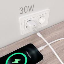 Cargador de Pared Aisens ASCH-30W1P018-W/ 1xUSB Tipo-C/ 30W