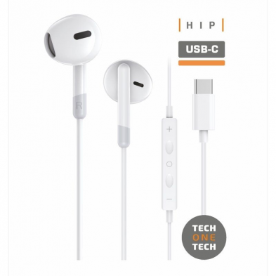 Auriculares Tech One Tech earTECH TEC1301/ con Micrófono/ USB Tipo-C/ Blancos