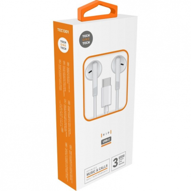 Auriculares Tech One Tech earTECH TEC1301/ con Micrófono/ USB Tipo-C/ Blancos