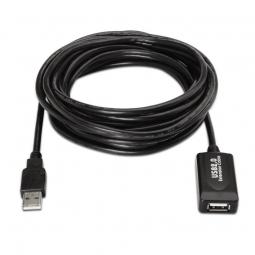 Cable Alargador USB 2.0 Aisens A101-0018/ USB Macho - USB Hembra/ 5m/ Negro - Imagen 1