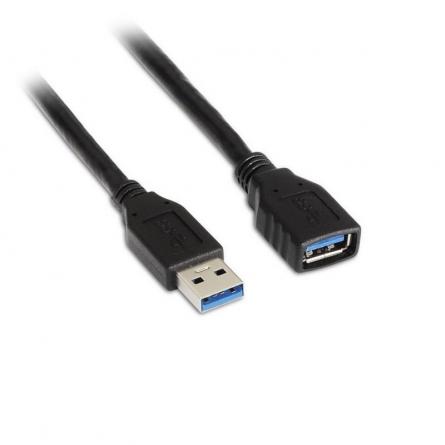 Cable Alargador USB 3.0 Aisens A105-0042/ USB Macho - USB Hembra/ 2m/ Negro - Imagen 1