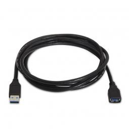 Cable Alargador USB 3.0 Aisens A105-0042/ USB Macho - USB Hembra/ 2m/ Negro - Imagen 1