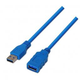 Cable Alargador USB 3.0 Aisens A105-0046/ USB Macho - USB Hembra/ 2m/ Azul - Imagen 1