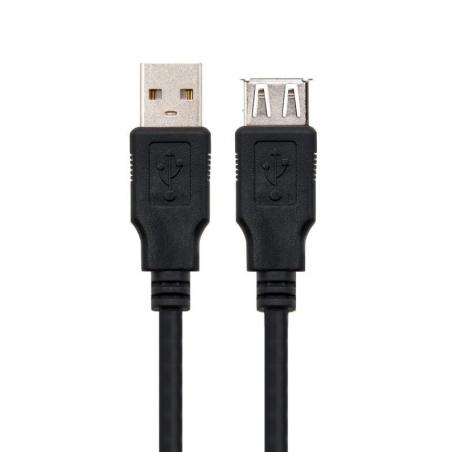 Cable Alargador USB 2.0 Nanocable 10.01.0202-BK/ USB Macho - USB Hembra/ 1m/ Negro - Imagen 2