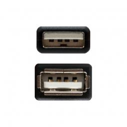 Cable Alargador USB 2.0 Nanocable 10.01.0202-BK/ USB Macho - USB Hembra/ 1m/ Negro - Imagen 3