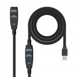 Cable Alargador USB 3.0 Nanocable 10.01.0313/ USB Macho - USB Hembra/ 15m/ Negro - Imagen 1