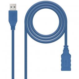 Cable Alargador USB 3.0 Nanocable 10.01.0901/ USB Macho - USB Hembra/ 1m/ Azul - Imagen 1