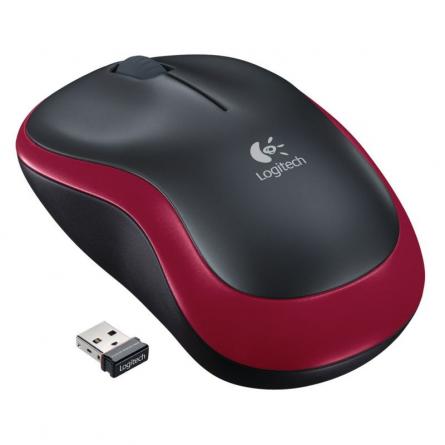 Ratón Inalámbrico Logitech M185/ Hasta 1000 DPI/ Rojo - Imagen 1