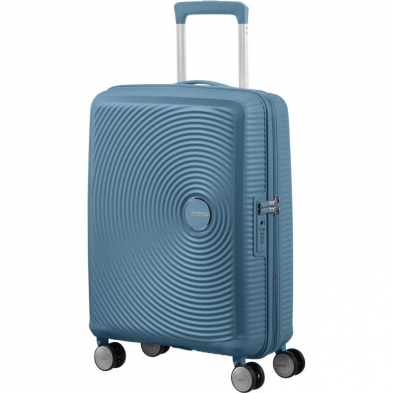 Maleta de Cabina American Tourister SoundBox Spinner 55cm/ 55x40x20cm/ 4 Ruedas/ Azul Piedra