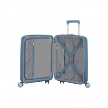 Maleta de Cabina American Tourister SoundBox Spinner 55cm/ 55x40x20cm/ 4 Ruedas/ Azul Piedra