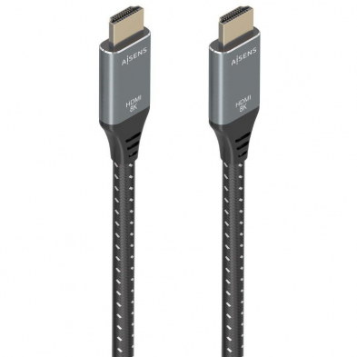 Cable HDMI 2.1 8K Aisens A150-0876/ HDMI Macho - HDMI Macho/ 5m/ Gris y Negro