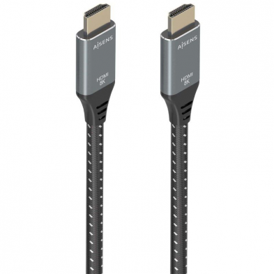 Cable HDMI 2.1 8K Aisens A150-0878/ HDMI Macho - HDMI Macho/ 10m/ Gris y Negro
