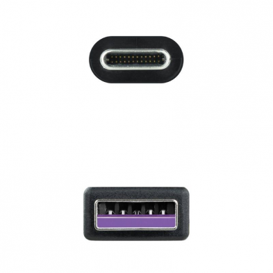 Cable USB 2.0 Nanocable 10.01.2101-L150/ USB Tipo-C Macho - USB Macho/ 1.5m/ Negro