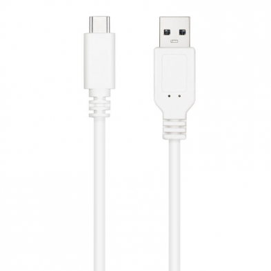 Cable USB 2.0 Nanocable 10.01.2101-W/ USB Tipo-C Macho - USB Macho/ 1m/ Blanco