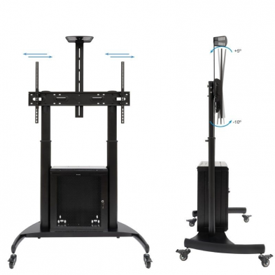 Soporte de Suelo Inclinable con Ruedas TooQ Narnia FS20500M-B para TV de 60-100'/ hasta 100kg