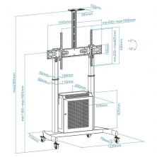 Soporte de Suelo Inclinable con Ruedas TooQ Narnia FS20500M-B para TV de 60-100'/ hasta 100kg