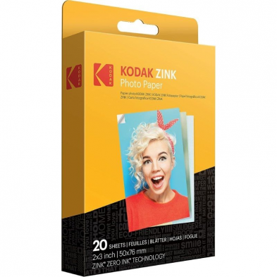 Papel Fotográfico para Cámara Printomatic y STEP Touch Kodak Zink/ 2'x3'/ 20g/ 20 Hojas