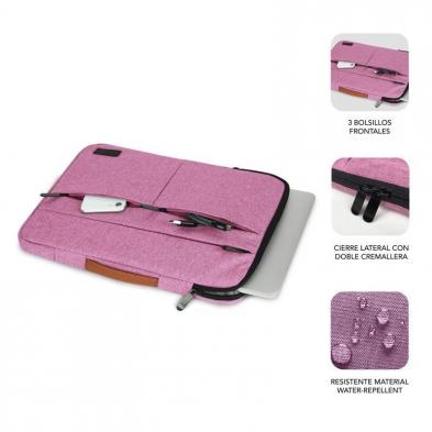 Funda Subblim Air Padding 360 Sleeve para Portátiles hasta 14'/ Rosa