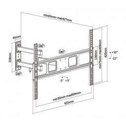 Soporte de Pared Giratorio/ Inclinable/ Nivelable Aisens WT70TSLE-021 para TV de 37-70'/ hasta 35kg - Imagen 5
