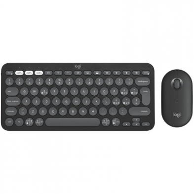 Teclado y Ratón Inalámbricos Logitech Pebble 2 Combo/ Grafito