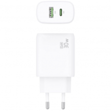 Cargador GaN de Pared Aisens A110-0923/ 1xUSB Tipo-C/ 1xUSB/ 30W/ Blanco