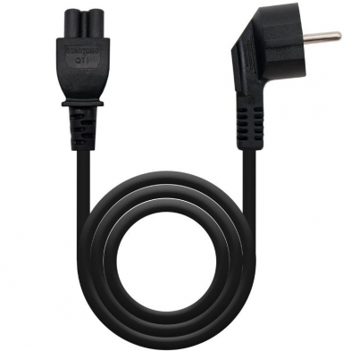 Cable Alimentación Trébol Nanocable 10.22.0302-L200/ Schuko Macho - C5 Hembra/ 2m/ Negro