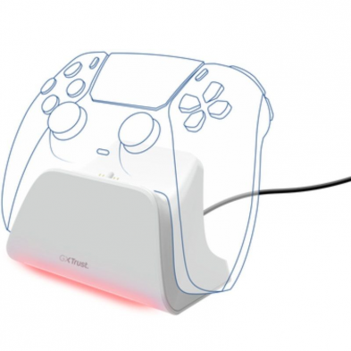 Estación de Recarga Rápida Trust Gaming GXT 255 para PS5/ Blanco