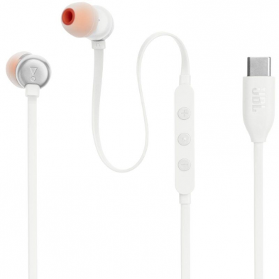 Auriculares Intrauditivos JBL Tune 310C/ con Micrófono/ Blancos