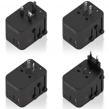 Cargador de Pared Universal GaN Aisens ASPS-2A3C09-BK/ Toma de Corriente Universal/ 3xUSB Tipo-C/ 2xUSB/ 35W