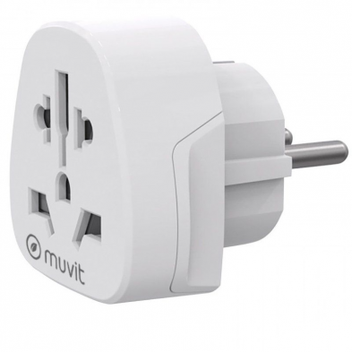 Enchufe Universal Muvit For Change MCADP0007/ 1 Toma de Corriente/ Blanco