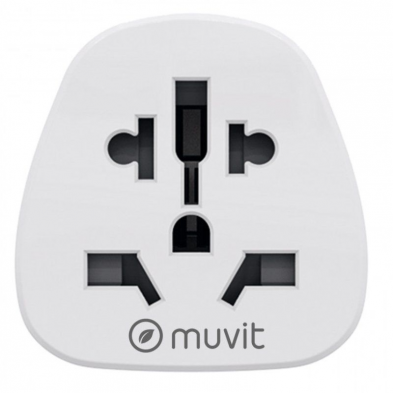 Enchufe Universal Muvit For Change MCADP0007/ 1 Toma de Corriente/ Blanco