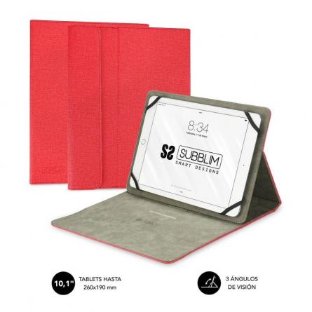 Funda Subblim Clever Stand para Tablets de 10.1'/ Roja - Imagen 1