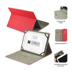 Funda Subblim Clever Stand para Tablets de 10.1'/ Roja - Imagen 2