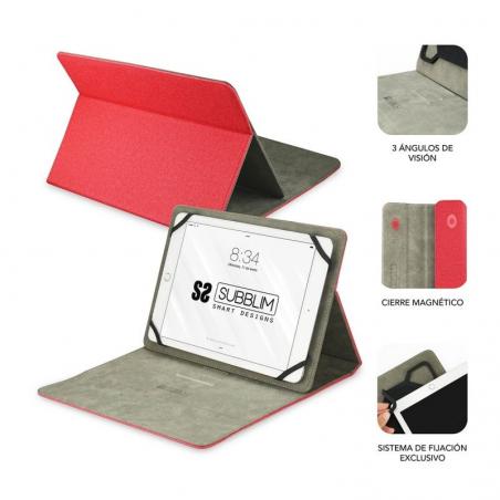 Funda Subblim Clever Stand para Tablets de 10.1'/ Roja - Imagen 2