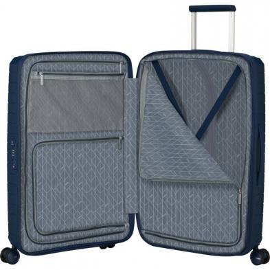 Maleta Mediana American Tourister FastForward Spinner Expansible 68cm/ 68x46x30cm/ 4 Ruedas/ Azul Marino