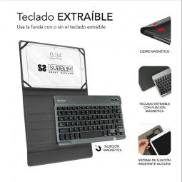 Funda con Teclado Subblim Keytab Pro Bluetooth para Tablets de 10.1'/ Gris - Imagen 3
