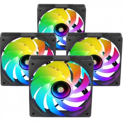 Pack 4 Ventiladores Mars Gaming MF-SI4KIT/ 12cm + HUB + Mando a Distancia/ ARGB