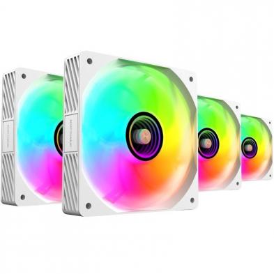 Pack 4 Ventiladores Mars Gaming MF-SI4KIT/ 12cm + HUB + Mando a Distancia/ ARGB/ Blancos