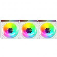 Pack 3 Ventiladores Mars Gaming MF-3DPROKIT/ 12cm + HUB + Mando a Distancia/ ARGB/ Blanco