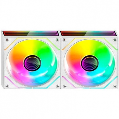 Pack 2 Ventiladores Mars Gaming MF-3DPROX2/ 12cm/ ARGB/ Blancos