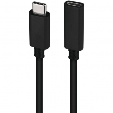 Cable Alargador USB Tipo-C 3.2 Nanocable 10.01.4500/ USB Tipo-C Macho - USB Tipo-C Hembra/ 50cm/ Negro